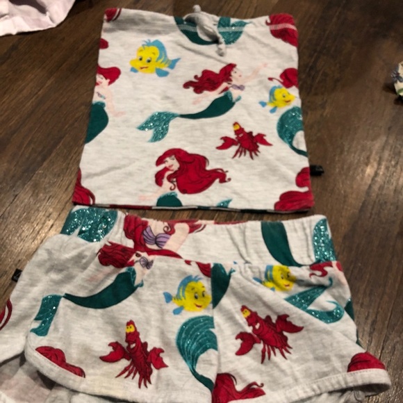 Disney Little Eleven little mermaid 🧜♀️ shorts & bag size 4 - Picture 2 of 4